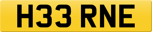 H33 RNE private number plate